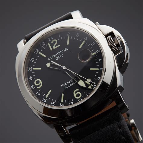 Panerai Luminor GMT Automatic Blue Dial Titanium Black .